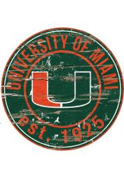 Miami Hurricanes Established Date Circle 24 Inch Sign