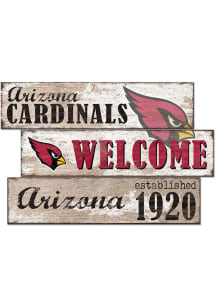 Arizona Cardinals 3 Plank Welcome Sign