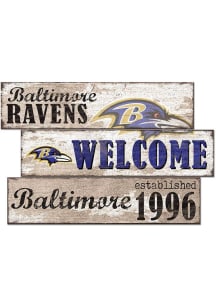 Baltimore Ravens 3 Plank Welcome Sign