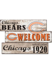 Chicago Bears 3 Plank Welcome Sign