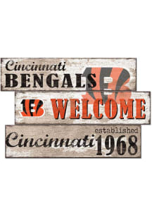Cincinnati Bengals 3 Plank Welcome Sign