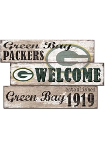 Green Bay Packers 3 Plank Welcome Sign