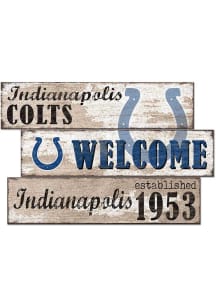 Indianapolis Colts 3 Plank Welcome Sign