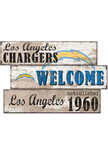Los Angeles Chargers 3 Plank Welcome Sign