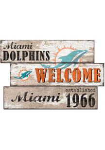 Miami Dolphins 3 Plank Welcome Sign