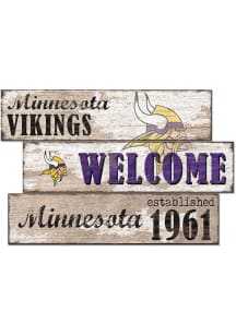 Minnesota Vikings 3 Plank Welcome Sign