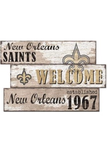 New Orleans Saints 3 Plank Welcome Sign
