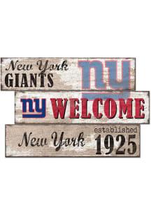 New York Giants 3 Plank Welcome Sign