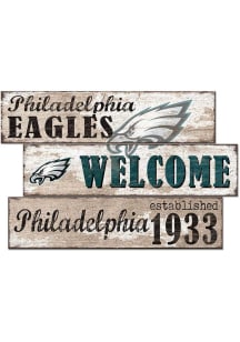Philadelphia Eagles 3 Plank Welcome Sign