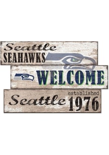 Seattle Seahawks 3 Plank Welcome Sign