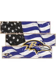 Baltimore Ravens 3 Plank Flag Sign
