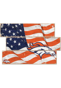 Denver Broncos 3 Plank Flag Sign