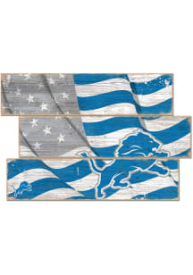 Detroit Lions 3 Plank Flag Sign