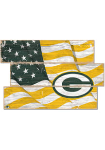 Green Bay Packers 3 Plank Flag Sign