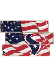 Houston Texans 3 Plank Flag Sign