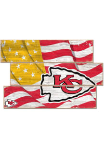 Kansas City Chiefs 3 Plank Flag Sign