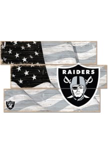 Las Vegas Raiders 3 Plank Flag Sign