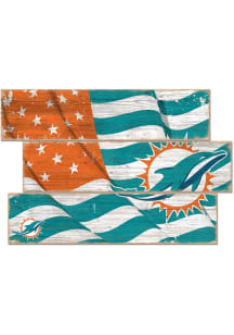 Miami Dolphins 3 Plank Flag Sign