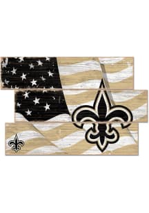 New Orleans Saints 3 Plank Flag Sign