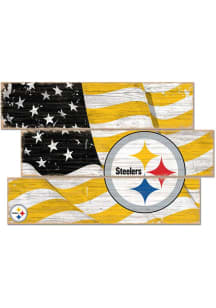 Pittsburgh Steelers 3 Plank Flag Sign