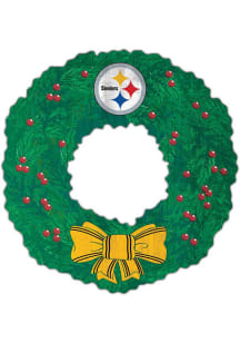 Pittsburgh Steelers Wreath 16in Sign