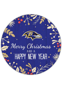 Baltimore Ravens Merry Christmas and New Year Circle Sign