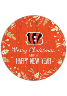 Cincinnati Bengals Merry Christmas and New Year Circle Sign