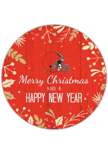Cleveland Browns Merry Christmas and New Year Circle Sign