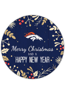 Denver Broncos Merry Christmas and New Year Circle Sign