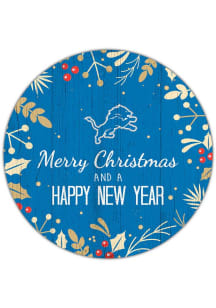 Detroit Lions Merry Christmas and New Year Circle Sign