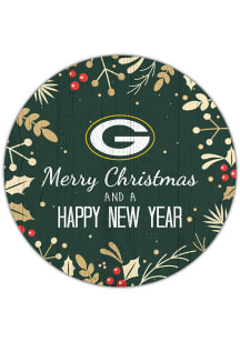 Green Bay Packers Merry Christmas and New Year Circle Sign