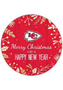 Kansas City Chiefs Merry Christmas and New Year Circle Sign