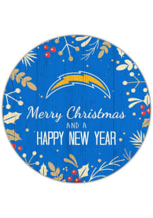 Los Angeles Chargers Merry Christmas and New Year Circle Sign