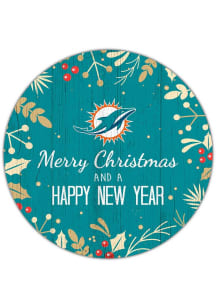 Miami Dolphins Merry Christmas and New Year Circle Sign