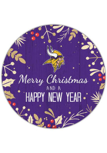 Minnesota Vikings Merry Christmas and New Year Circle Sign
