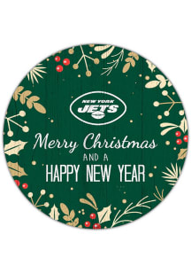New York Jets Merry Christmas and New Year Circle Sign
