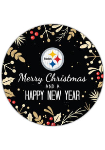 Pittsburgh Steelers Merry Christmas and New Year Circle Sign