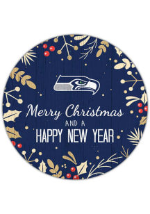 Seattle Seahawks Merry Christmas and New Year Circle Sign