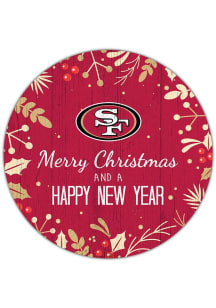 San Francisco 49ers Merry Christmas and New Year Circle Sign