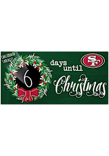 San Francisco 49ers Chalk Christmas Countdown Sign - Red