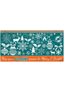 Miami Dolphins Merry and Bright Sign