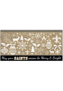New Orleans Saints Merry and Bright Sign