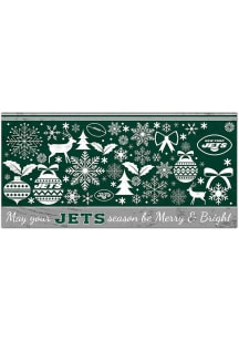 New York Jets Merry and Bright Sign