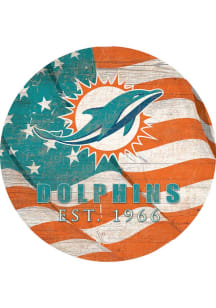 Miami Dolphins 24in Flag Circle Sign