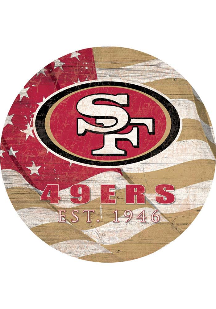 San Francisco 49ers 24in Flag Circle Sign Red - 326216972