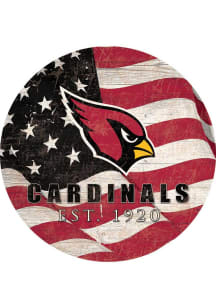 Arizona Cardinals Team Color Flag 12in Circle Sign