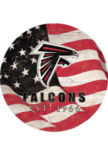 Atlanta Falcons Team Color Flag 12in Circle Sign