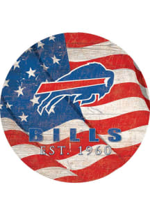 Buffalo Bills Team Color Flag 12in Circle Sign