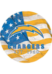Los Angeles Chargers Team Color Flag 12in Circle Sign