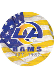 Los Angeles Rams Team Color Flag 12in Circle Sign